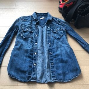J Crew denim button down top